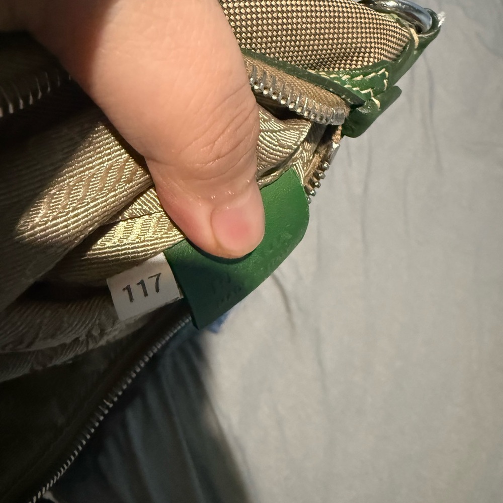 Prada Jacquard Moro Corda Olive Green Shoulder Bag - Picture 6 of 8